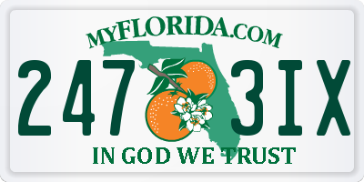 FL license plate 2473IX
