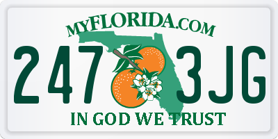 FL license plate 2473JG