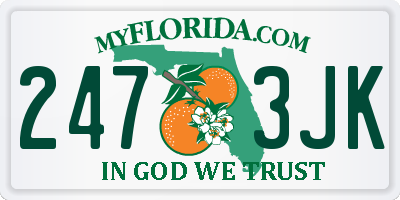 FL license plate 2473JK