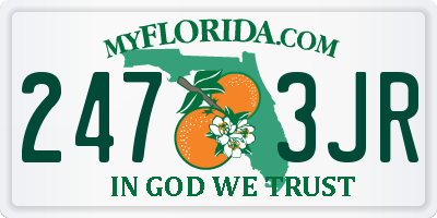 FL license plate 2473JR