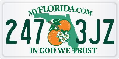 FL license plate 2473JZ