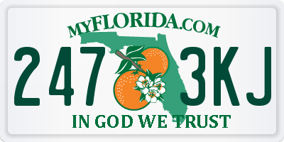 FL license plate 2473KJ