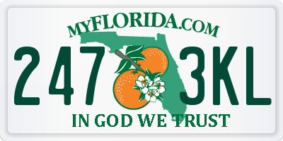 FL license plate 2473KL