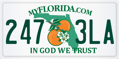FL license plate 2473LA