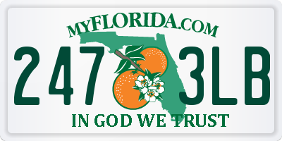 FL license plate 2473LB