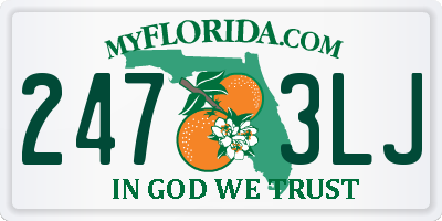 FL license plate 2473LJ