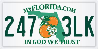FL license plate 2473LK