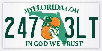 FL license plate 2473LT