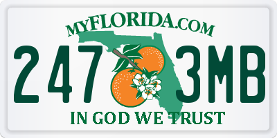 FL license plate 2473MB