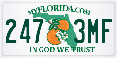 FL license plate 2473MF