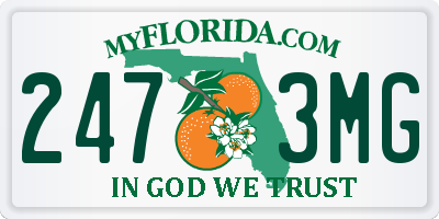 FL license plate 2473MG