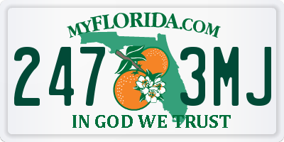 FL license plate 2473MJ