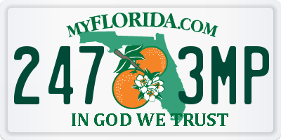 FL license plate 2473MP