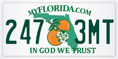 FL license plate 2473MT