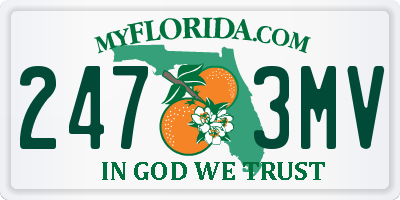 FL license plate 2473MV