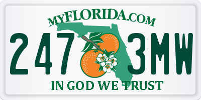FL license plate 2473MW