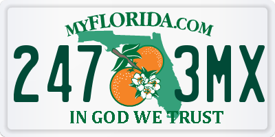 FL license plate 2473MX