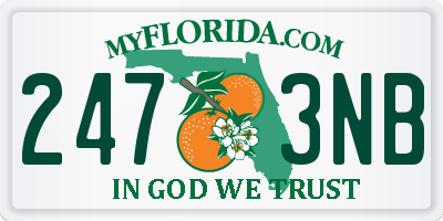 FL license plate 2473NB