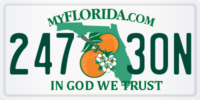 FL license plate 2473ON