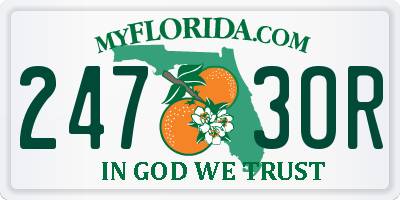 FL license plate 2473OR