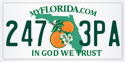 FL license plate 2473PA