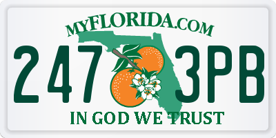 FL license plate 2473PB
