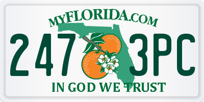 FL license plate 2473PC