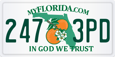 FL license plate 2473PD
