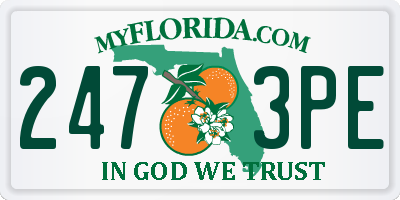 FL license plate 2473PE