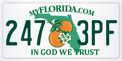 FL license plate 2473PF