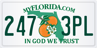 FL license plate 2473PL