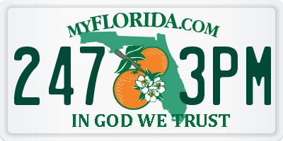 FL license plate 2473PM