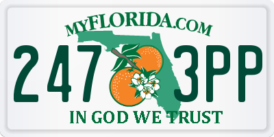 FL license plate 2473PP