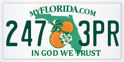 FL license plate 2473PR