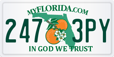 FL license plate 2473PY