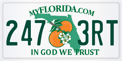 FL license plate 2473RT