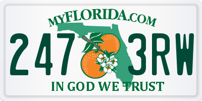 FL license plate 2473RW