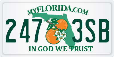 FL license plate 2473SB