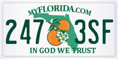 FL license plate 2473SF