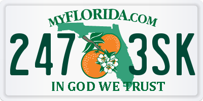 FL license plate 2473SK