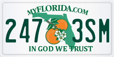 FL license plate 2473SM