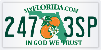 FL license plate 2473SP