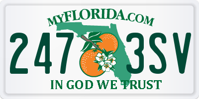 FL license plate 2473SV