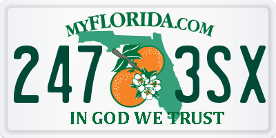 FL license plate 2473SX