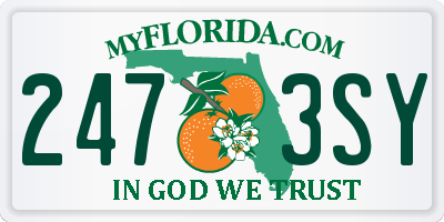 FL license plate 2473SY