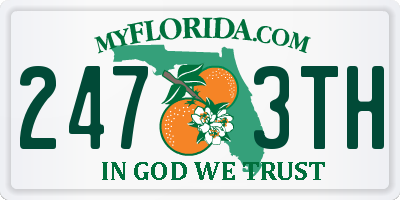 FL license plate 2473TH