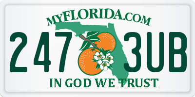 FL license plate 2473UB