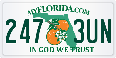 FL license plate 2473UN