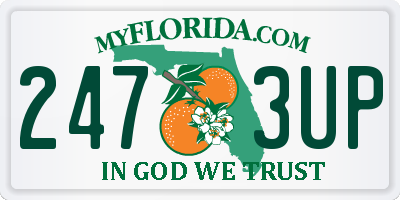FL license plate 2473UP