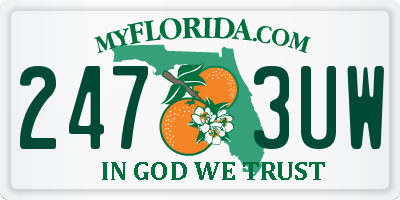FL license plate 2473UW